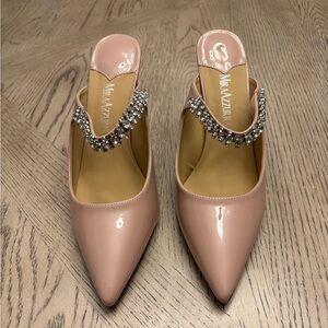 MIRAAZZURRA Women’s Rhinestone High Heels Slip On. New in box.